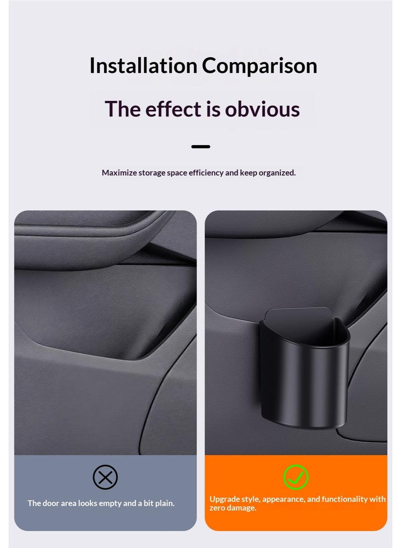 حامل أكواب سيارة عالمي، صندوق تخزين جانبي للباب، حامل مشروبات في ظهر مقعد السيارة، حامل أكواب - Image 3