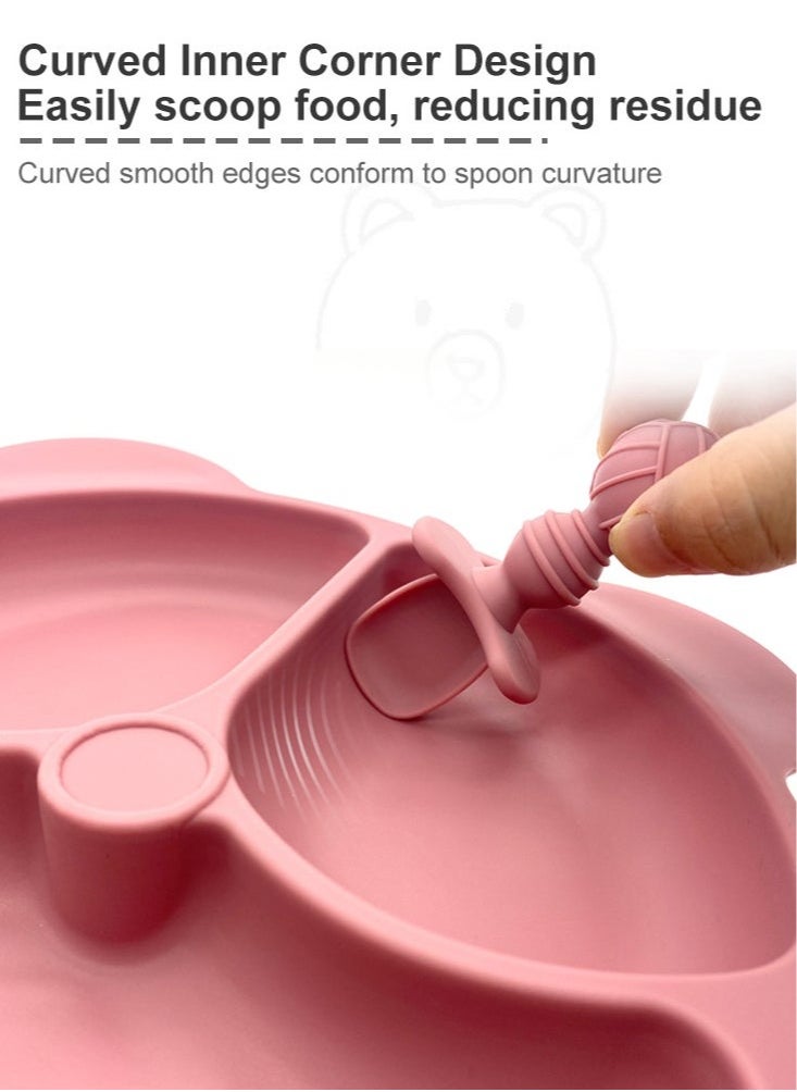 Gonice Complete 8-Pieces Silicone Baby Crockery Set, BPA Free Baby Tableware Set with Soft Silicone Bib and Utensils  - Image 5