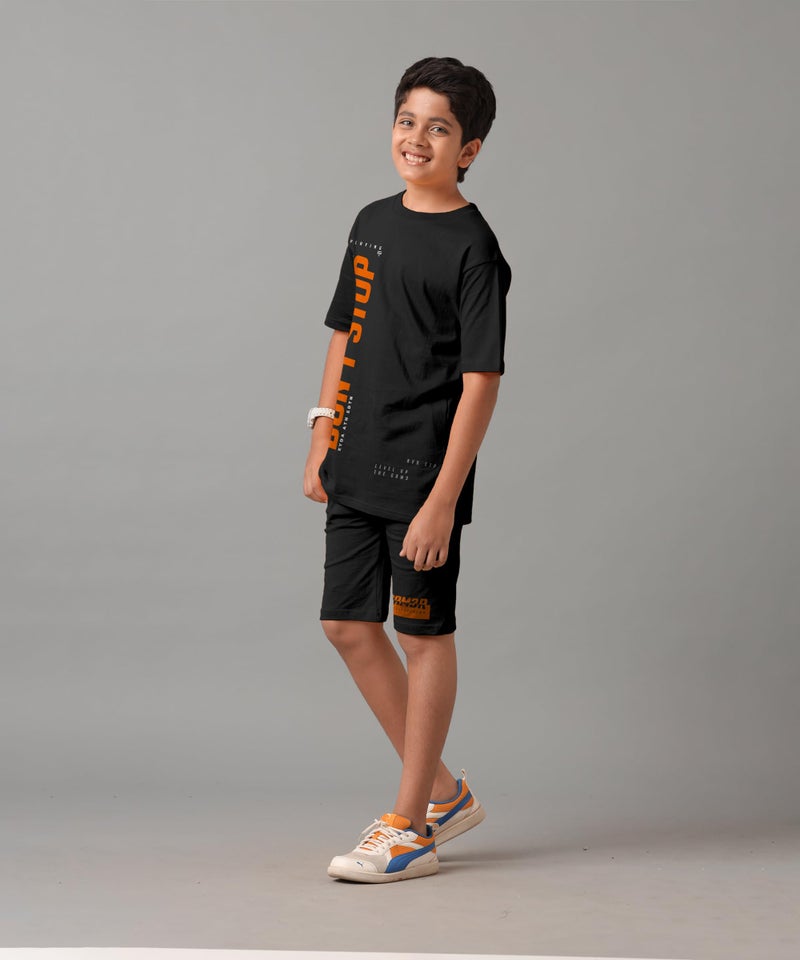 KYDA KIDS® Boy's 100% Pure Cotton Premium Printed Tshirt and Shorts Co-ords Set (Pack of 1) - Image 3