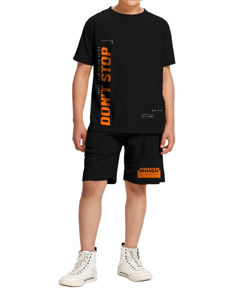 KYDA KIDS® Boy's 100% Pure Cotton Premium Printed Tshirt and Shorts Co-ords Set (Pack of 1) - Image 1