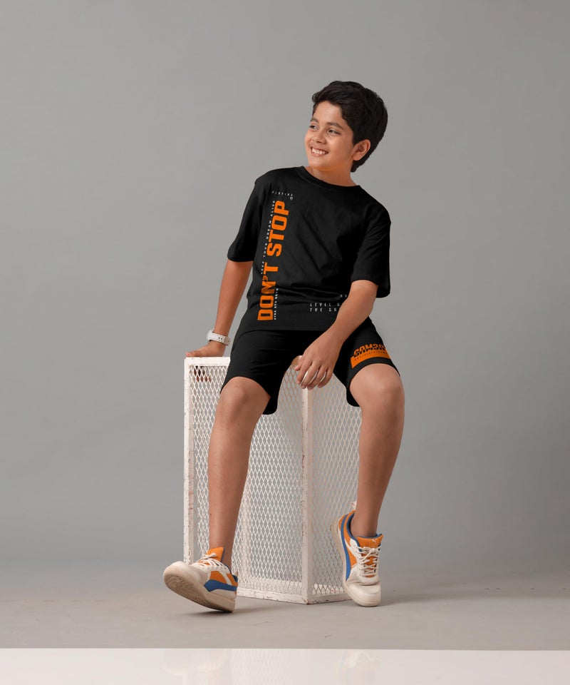 KYDA KIDS® Boy's 100% Pure Cotton Premium Printed Tshirt and Shorts Co-ords Set (Pack of 1) - Image 5