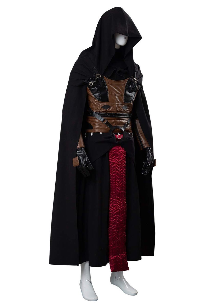 ClSSTEV Men's Cosplay Full Set Outfits Halloween Tunic Hooded Robe Knight Costume - Image 3