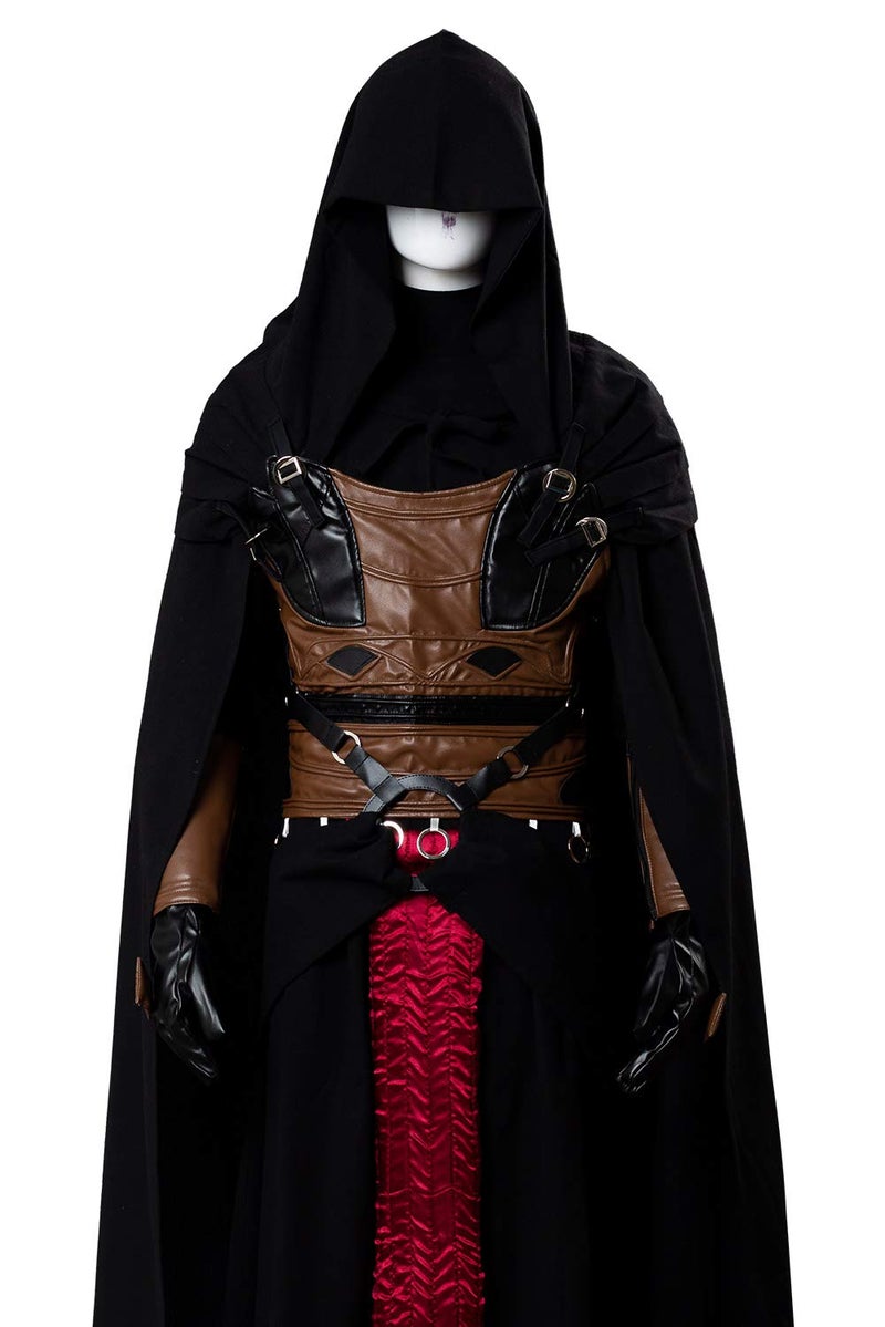 ClSSTEV Men's Cosplay Full Set Outfits Halloween Tunic Hooded Robe Knight Costume - Image 5