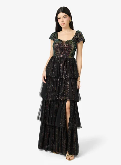 chinese dress ladies Women's Black One-Shoulder Maxi Dress main image 0