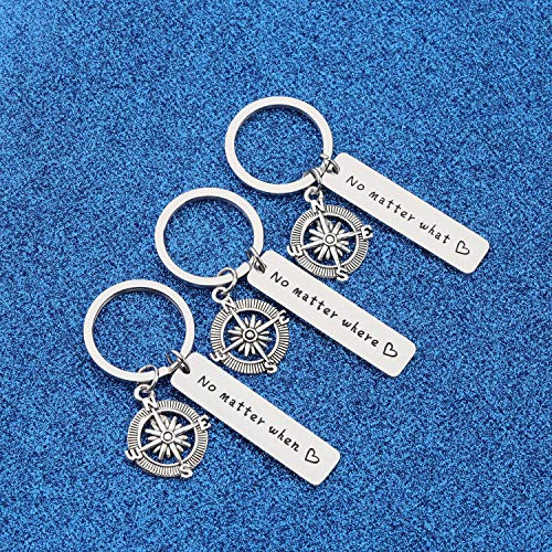 WUSUANED No Matter What Where When Compass Best Friend Keychain Set Long Distance Friendship Gift For Sister Best Friends - Image 2