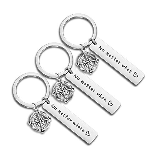 WUSUANED No Matter What Where When Compass Best Friend Keychain Set Long Distance Friendship Gift For Sister Best Friends - Image 1