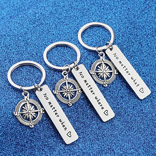 WUSUANED No Matter What Where When Compass Best Friend Keychain Set Long Distance Friendship Gift For Sister Best Friends - Image 4