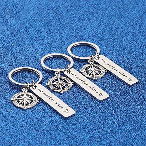 WUSUANED No Matter What Where When Compass Best Friend Keychain Set Long Distance Friendship Gift For Sister Best Friends - Image 3