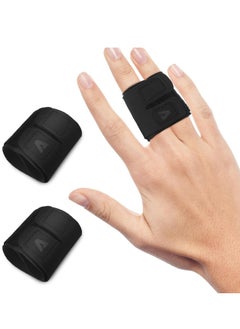 Oasisgalore 2-Pack Black Finger Splints, Middle & Pinky Finger Sleeves, Right Hand Double Finger Support.  - Image 1