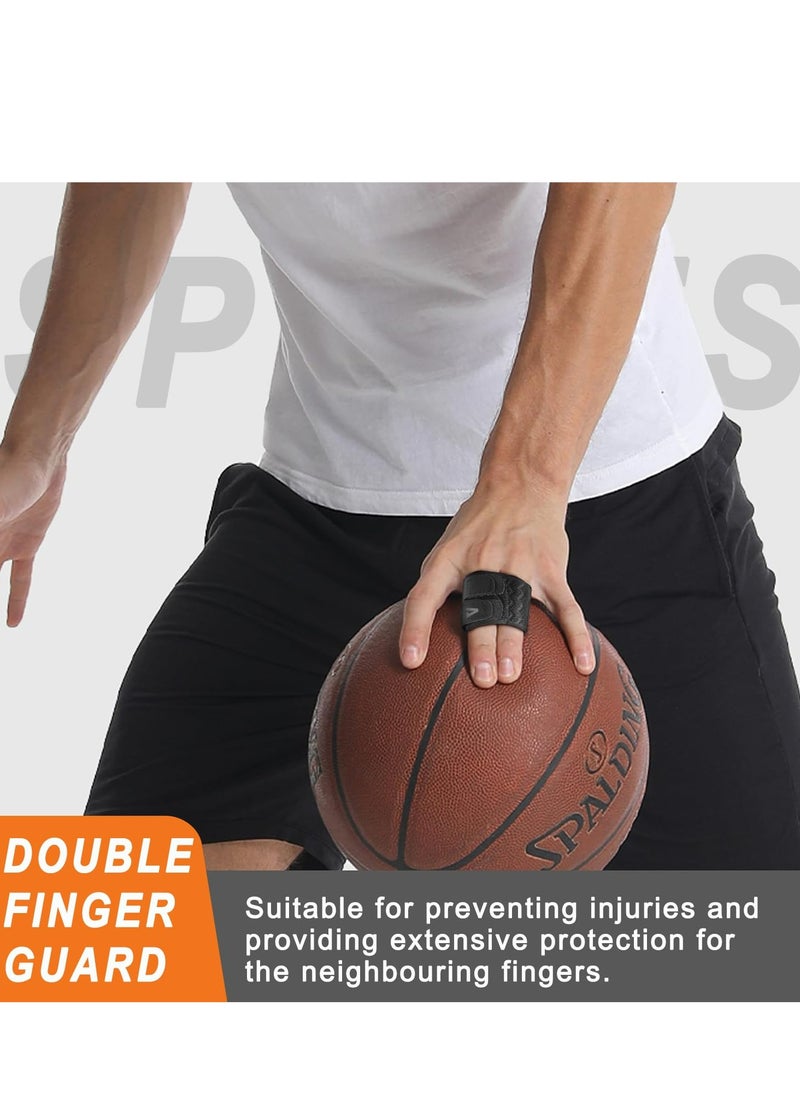 Oasisgalore - 2-Pack Black Finger Splints, Middle & Pinky Finger Sleeves, Right Hand Double Finger Support. - Image 1