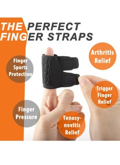 Oasisgalore 2-Pack Black Finger Splints, Middle & Pinky Finger Sleeves, Right Hand Double Finger Support.  - Image 2