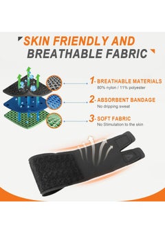 Oasisgalore 2-Pack Black Finger Splints, Middle & Pinky Finger Sleeves, Right Hand Double Finger Support.  - Image 5