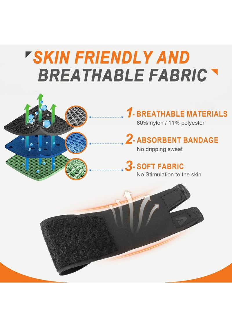 Oasisgalore - 2-Pack Black Finger Splints, Middle & Pinky Finger Sleeves, Right Hand Double Finger Support. - Image 1