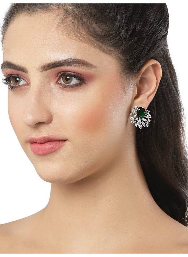 Karatcart Women Green American Diamond Stud Earrings - pzsku/Z323F2037BD726BB187D4Z/45/_/1737721340/78b3bdea-5172-4346-a273-4d1d1a3f6d43