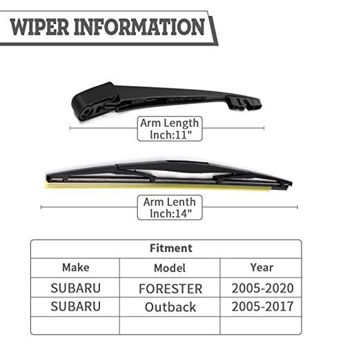 HODEE Rear Wiper Arm Blade Nut Set Replacement for Subaru Forester 2002-2016,Outback Impreza 2005-2017,Tribeca,Impreza,Legacy,Rear Wiper Cover Accessories Assembly,Back Windshield Window Cap - Image 2