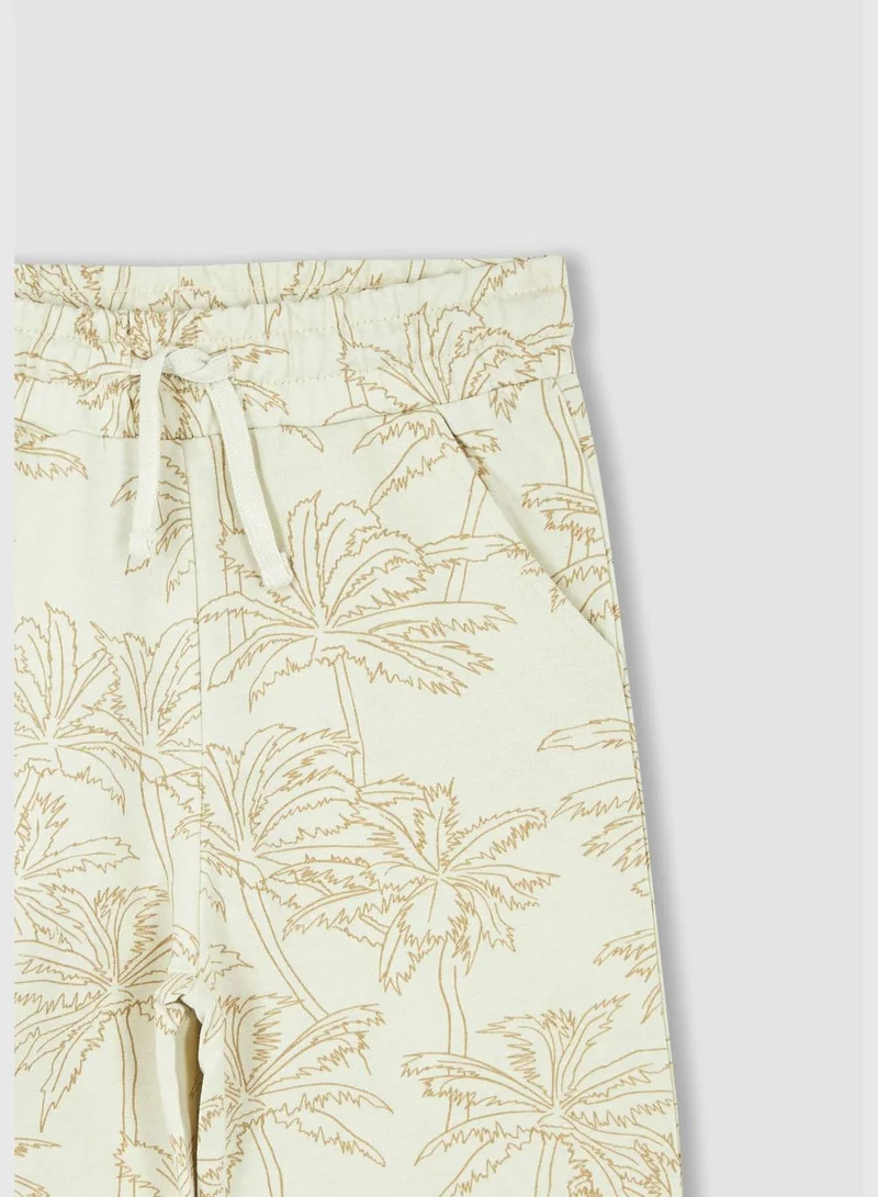 DeFacto Elasticated Waist Palm Print Bermuda Short