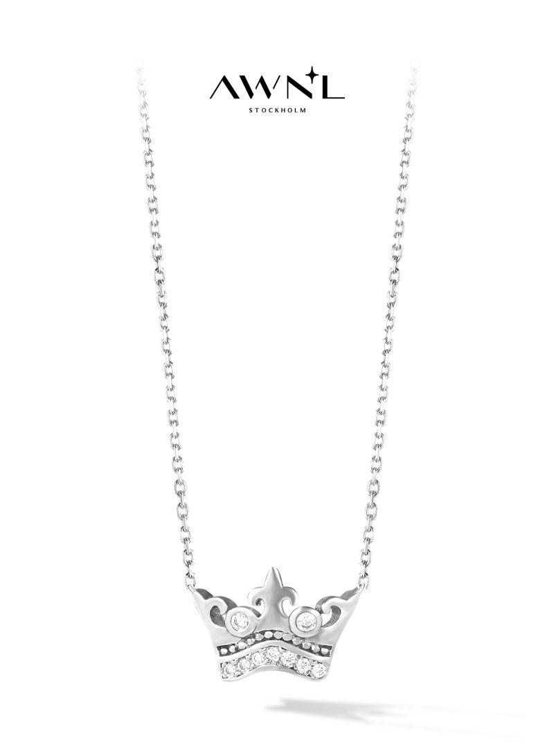 AWNL Women Crown shaped Necklace with Sterling Silver Gift for Women Wife Girlfriend Mother - Image 1