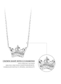 AWNL Women Crown shaped Necklace with Sterling Silver Gift for Women Wife Girlfriend Mother  - Image 3