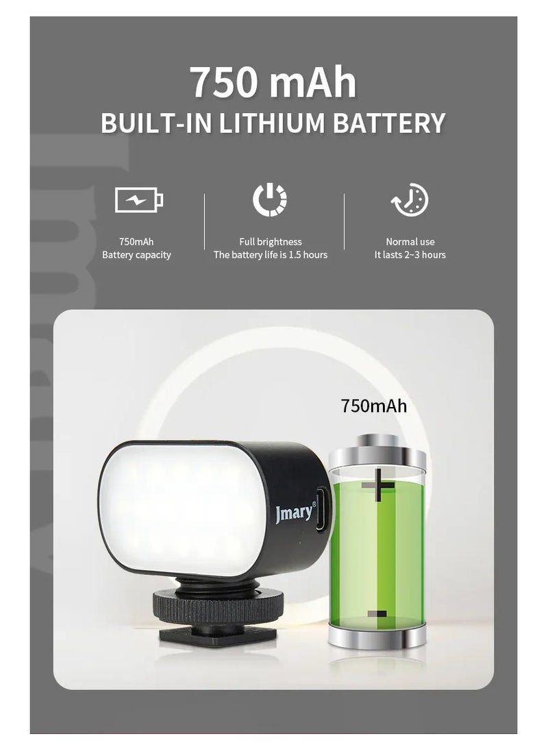 Jmary FM-16 RGB Mini Video Lights LED Camera 360° Full-Colour Portable Photography Lighting Rechargeable Dimmable Panel Lamp With Clip Mount  - Image 3