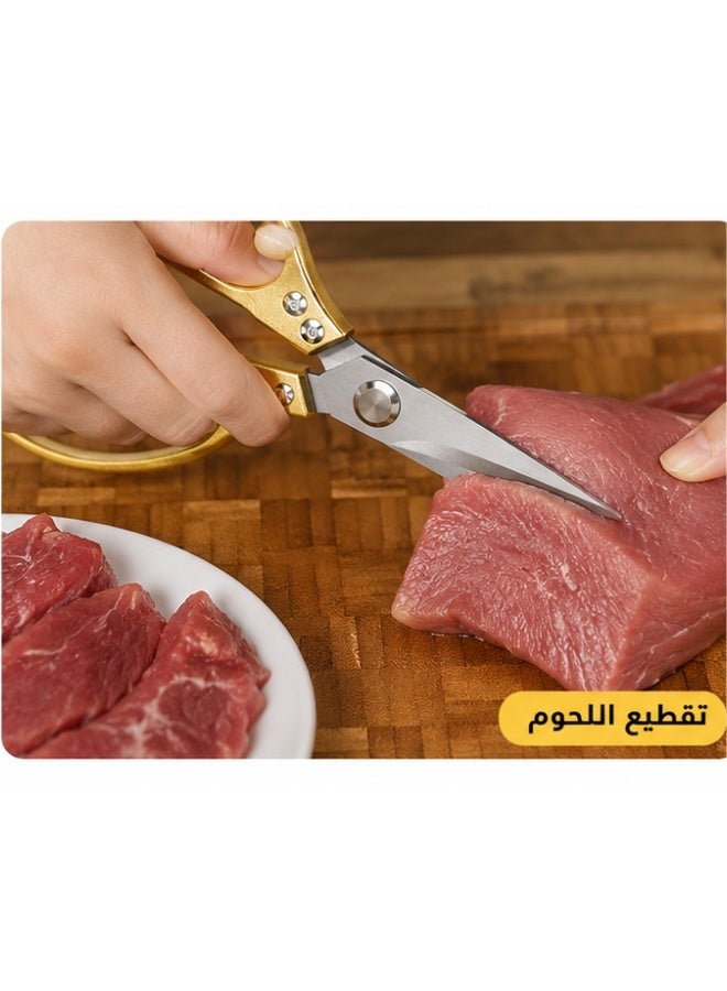 Professional Multi-Purpose Kitchen Scissors with Sharp Stainless Steel Blades and Comfortable Handle – Heavy Duty Kitchen Shears for Cutting Chicken, Meat, Fish, Vegetables, Herbs, Pizza, Pastries, Seafood, Opening Food Packages, Plastic Bags, Kitchen Prep and Everyday Cooking - Image 5