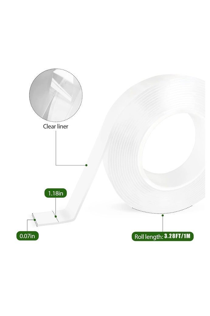 Generic 2 PCS Nano Double Sided Tape Heavy Duty, Multipurpose Transparent Tape ,Removable Mounting Tape For Poster,Carpet,Rug, Dorm Classroom Office Decoration - Image 2