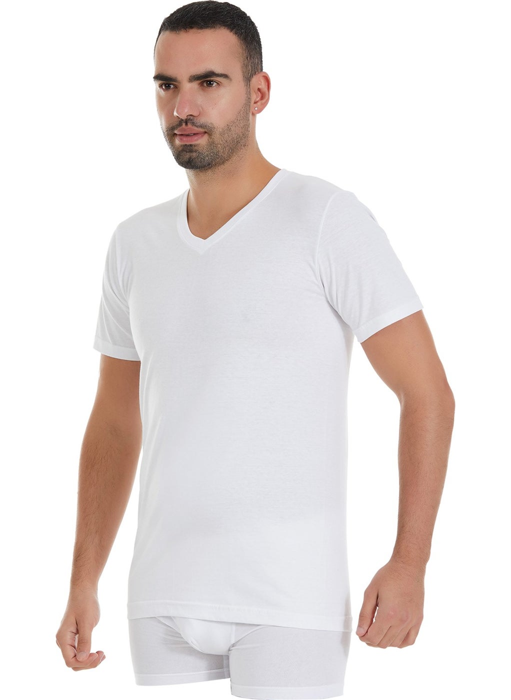 Yıldız Çamaşır Star Laundry Star 3-Piece Men's Single Jersey Combed Cotton V-Neck T-Shirt Q23 
