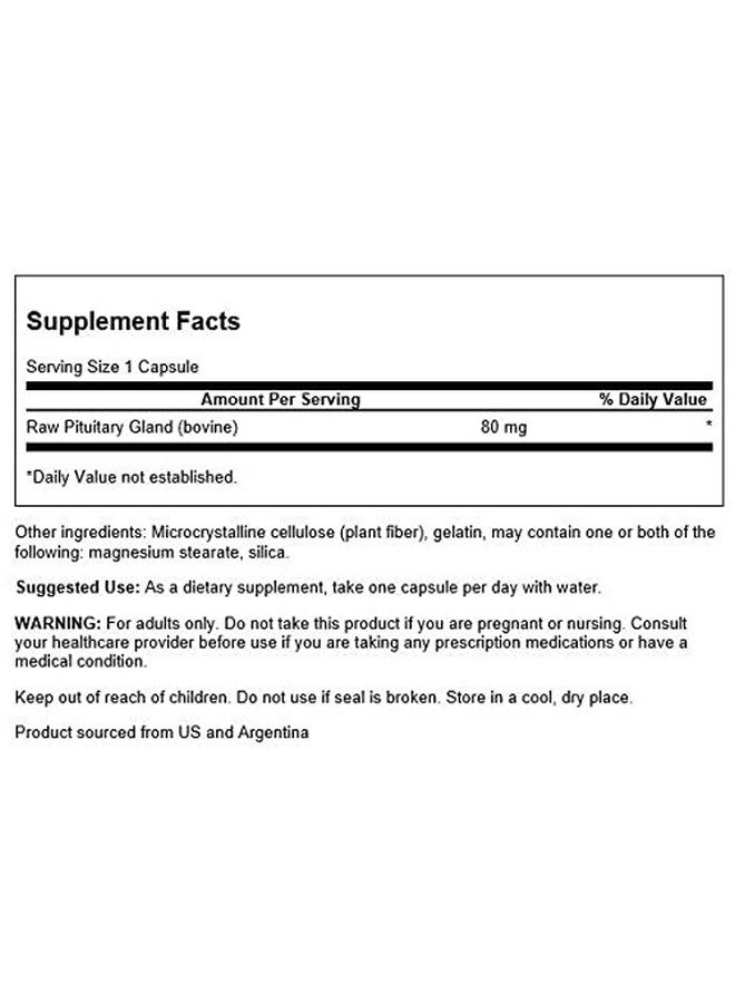 SWANSON Raw Pituitary Glandular 80 Milligrams 60 Capsules - Image 3