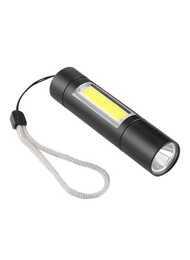 NIBEMINENT USB Charging Waterproof Fixed Focus Flashlight Black/Grey/Yellow 11 x 4 3cm