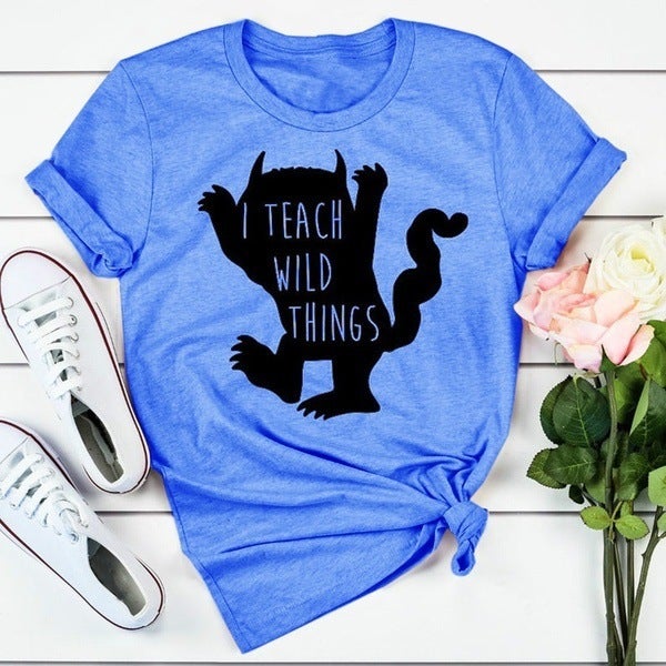 plus size European and American T-shirt Female Student Womens Clothing Creative Funny Cat Women Tshirts Blue GQ519 04