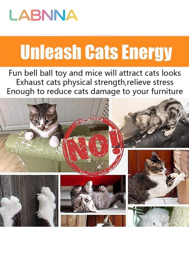 LABNNA 11PCS Cat Toys Set with 2 Cat Teaser Sticks, Feather Toys and Other Cat toys, Kitten Toys Assortments, Funny Interactive Cat Toys, Various Cat Enrichment Toys, Soft Safe Cat Toys(Random Color) - Image 5
