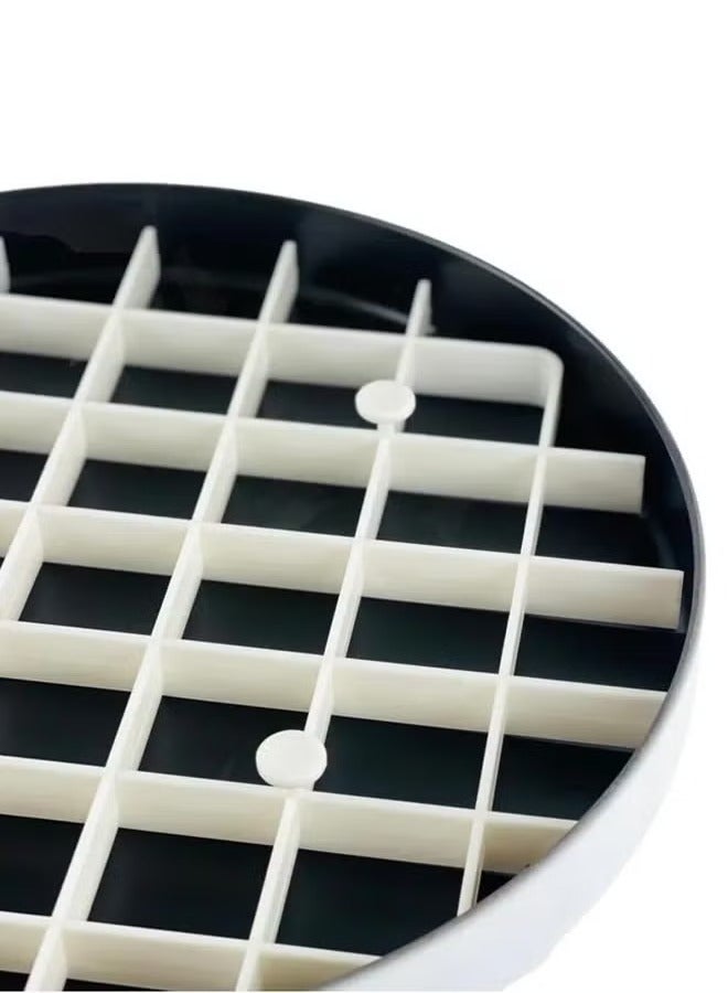 باصرة -صينية تقطيع البسبوسة الفاخرة – شكل دائري أبيض، تتسع لـ 36 قطعة، مثالية لتقديم الحلى (35 سم) - Image 2