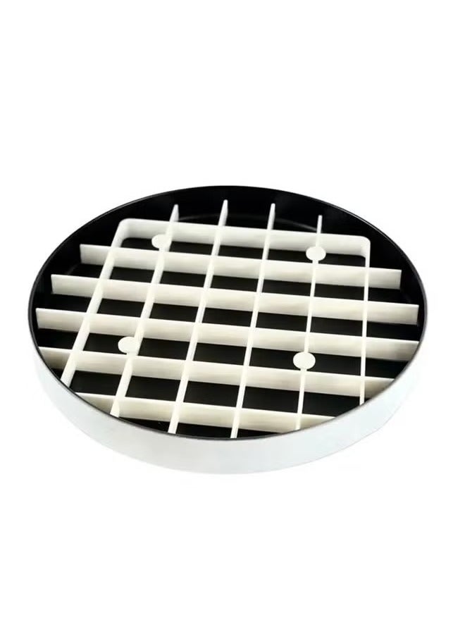 باصرة -صينية تقطيع البسبوسة الفاخرة – شكل دائري أبيض، تتسع لـ 36 قطعة، مثالية لتقديم الحلى (35 سم) - Image 3