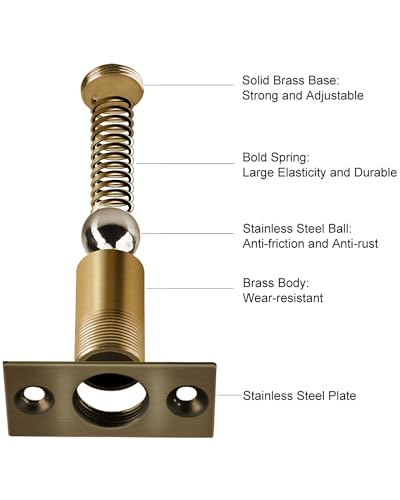 Jiayi Ball Catch Door Hardware Jiayi 2 Pack Door Ball Catch for Top of French Door Latch Adjustable Ball Catch Drive in Ball Latch for Invisible Pantry Ball Bearing Door Latch Bronze - Image 3