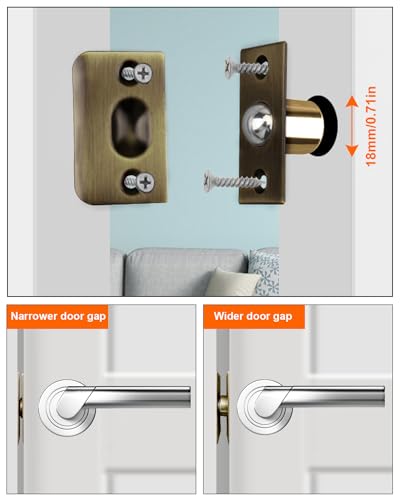 Jiayi Ball Catch Door Hardware Jiayi 2 Pack Door Ball Catch for Top of French Door Latch Adjustable Ball Catch Drive in Ball Latch for Invisible Pantry Ball Bearing Door Latch Bronze - Image 2