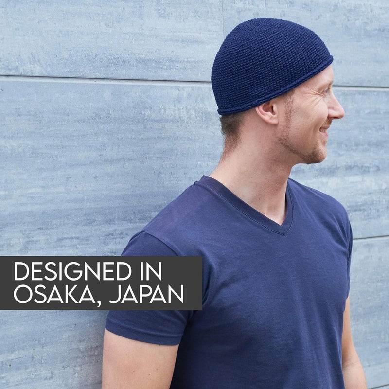 CHARM Casualbox Men's Black Skull Cap Beanie Hat - Handmade Cotton Fashion Headwear (Size: M) - Image 3