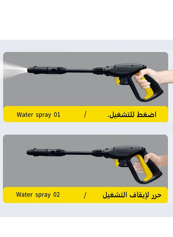 GearZone - 2000W High Pressure Washer, Electric Pressure Washer for Car, Home,Garden, Fast Moving with 4PCS Wheels and Tigger Washing Gun,10 Meter Hose and Soap Dispenser, Color Yellow - Image 1