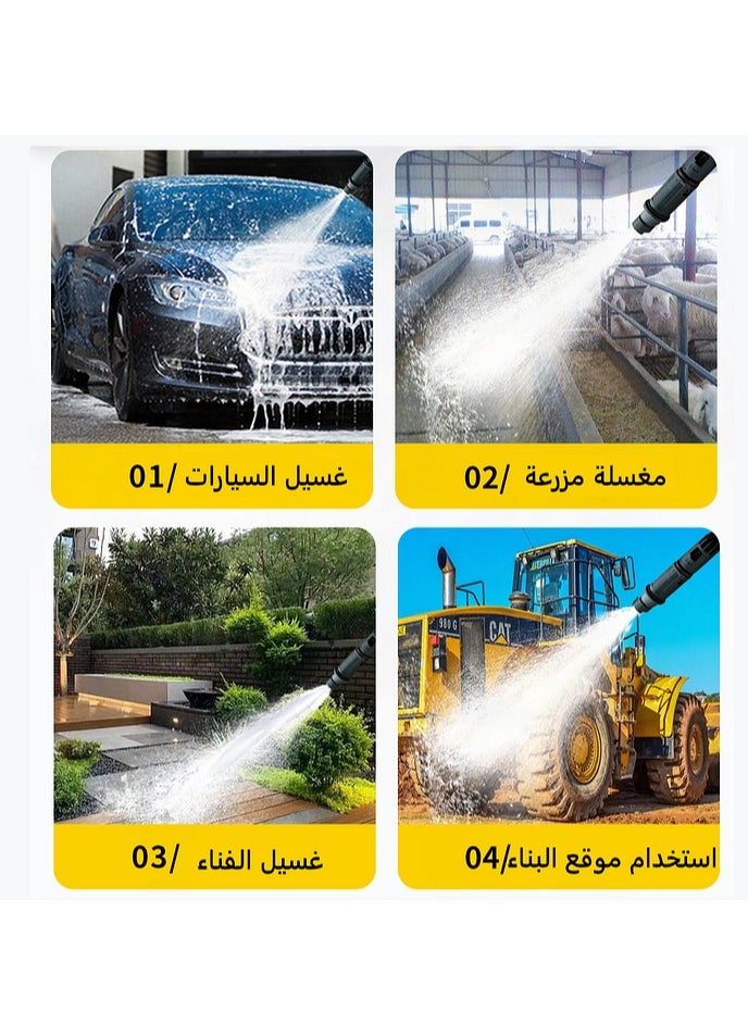 GearZone - 2000W High Pressure Washer, Electric Pressure Washer for Car, Home,Garden, Fast Moving with 4PCS Wheels and Tigger Washing Gun,10 Meter Hose and Soap Dispenser, Color Yellow - Image 1