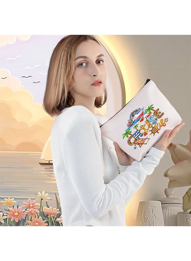 LEVLO Cruise Trip Cosmetic Makeup Bag Cruise Vacation Gift Cruise Life Make Up Zipper Pouch Bag For Cruise Journey (Cruise Life) - Image 5