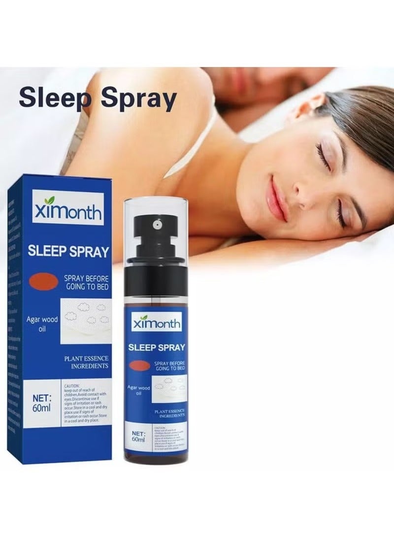 ximonth Aromatherapy Deep Sleep Improve Sleeping Spray Essential Lavender Relieve Fatigue Anxiety Help Relax Body Fall Asleep Mist 60ml. - Image 2