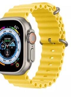 Generic New shape rubber band for apple watch yellow color size  ultra 49mm  - Image 1
