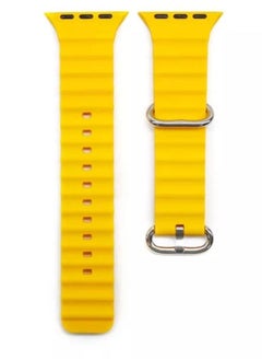 Generic New shape rubber band for apple watch yellow color size  ultra 49mm  - Image 2