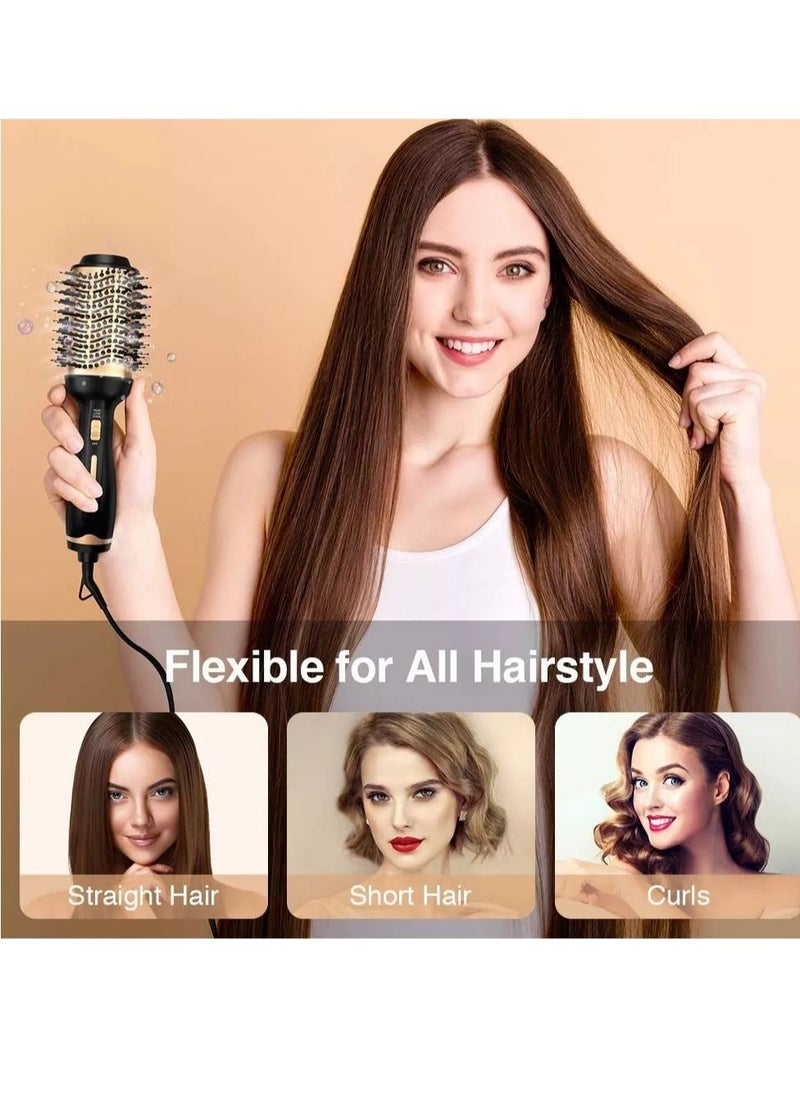 Generic - Hot Air Brush, 3 in 1 Hair Dryer Brush & Volumizer, One Step Blow Dryer Suitable for Straight and Curly Hair, Ceramic Coating Achieve Salon Styling at Home 1000W - Image 1