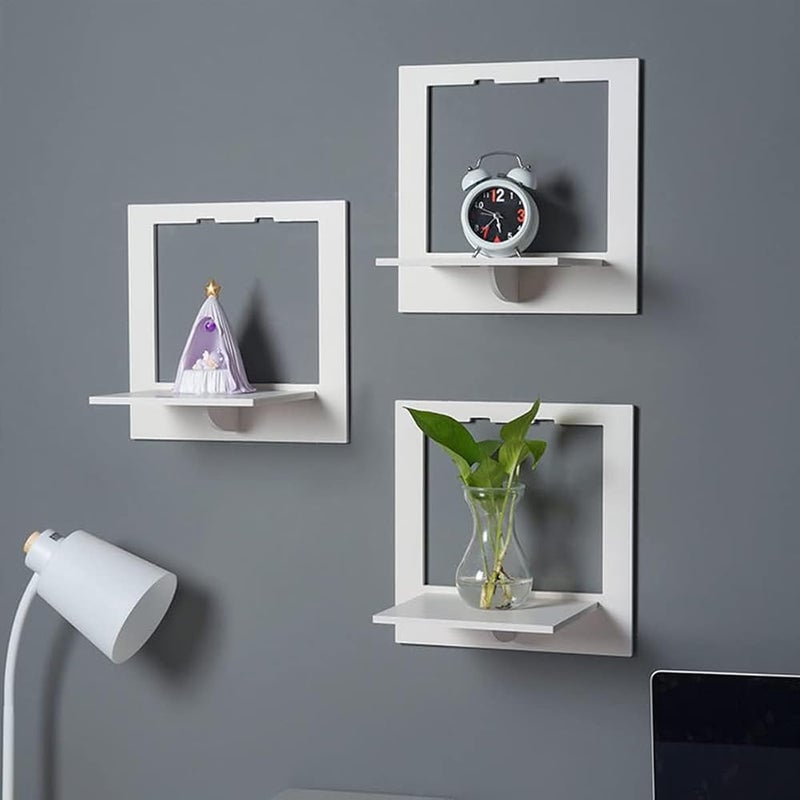 إكسفور رفوف عائمة للجدران - مقاس 29 × 29 × 18 سم من البولي فينيل كلوريد (PVC)، سهلة التركيب - رفوف متعددة الاستخدامات وزخرفية لغرفة الأطفال، غرفة المعيشة، غرفة النوم، اللون أبيض، 3 قطع - Image 5
