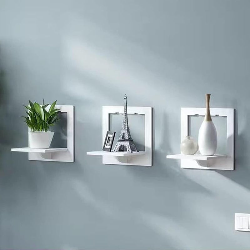 إكسفور رفوف عائمة للجدران - مقاس 29 × 29 × 18 سم من البولي فينيل كلوريد (PVC)، سهلة التركيب - رفوف متعددة الاستخدامات وزخرفية لغرفة الأطفال، غرفة المعيشة، غرفة النوم، اللون أبيض، 3 قطع - Image 4