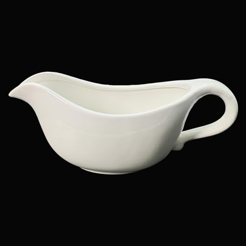 Cobata Cobata Elegant White Gravy Boat with 24oz Large Capacity - Perfect Sauce Boat for Thanksgiving and Special  - Image 2