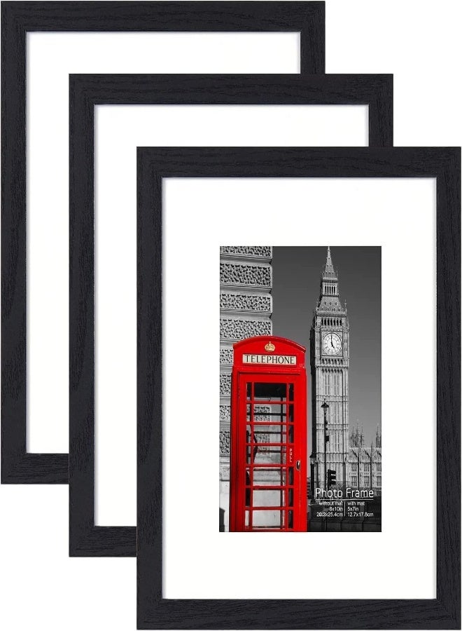 AKDC  A4 Photo Frame With Mount Picture Frame Set Of 3 Black Photo Frame - Image 2