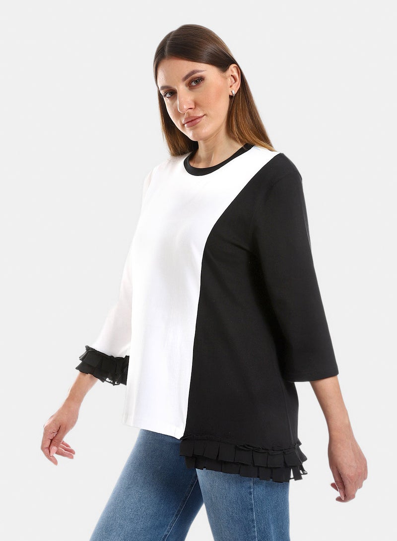Fazzali Mixed Fabric T-Shirt - Image 2
