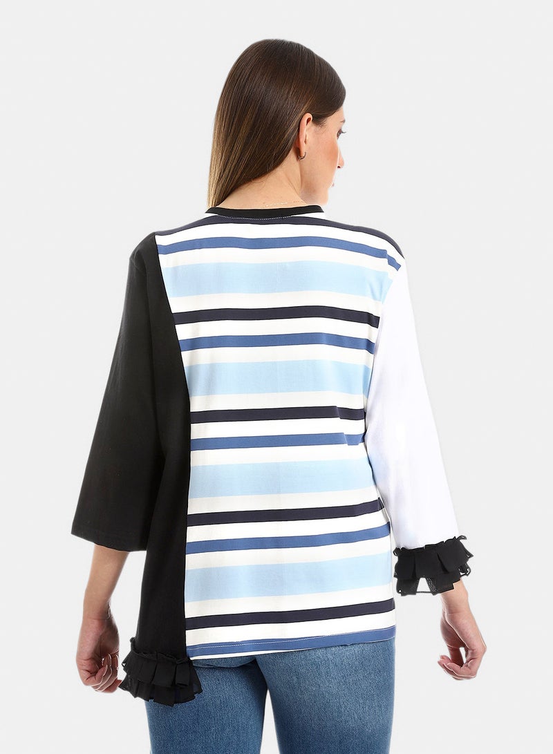 Fazzali Mixed Fabric T-Shirt - Image 3