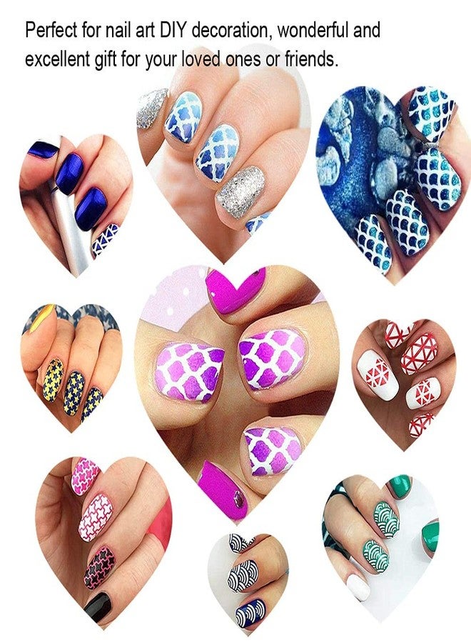 Krizkey 12'Pcs Self-Adhesive Nail Art Stencil Stickers Set - Waterproof Vinyl Templates for DIY Manicure, Easy Application, Salon-Quality Designs - Image 5