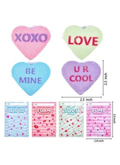 JOYIN 12 Packs Valentine’s Day Heart Shape Bath Bomb with Cards for Valentine Party Favors Valentine Exchange Gifts Valentine’s Greeting Cards  - Image 3